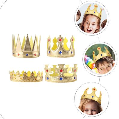 4er Krone König Königin Prinzessin Tiara Kinder Hut Mittelalterlich Renaissance.