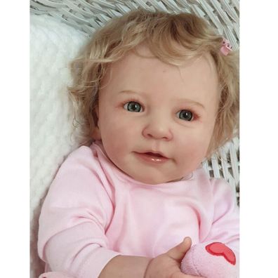 55CM Newborn Baby Doll Reborn Vinyl 3D Skin Toddler Puppe Alive Mädchen Gifts