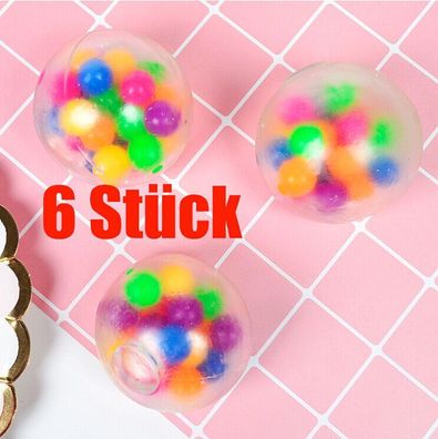 6Stueck Stress Relief Balls Spielzeug Soft Squeezing Sensory Fidget Toys Set NEU