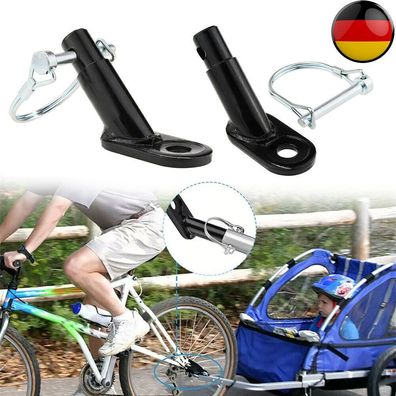 2x Fahrrad Anhängerkupplung mit Sicherungsstift Kinderwagen Kupplung Adapter
