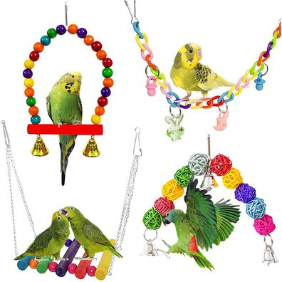 13tlg Farbe Haustier Schaukel Spielzeug Set Vogelspielzeug Papageienspielzeug
