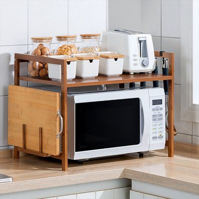 2 Tier Microwave Oven Shelf Rack Stand Storage Organizer Kitchen Space Saving