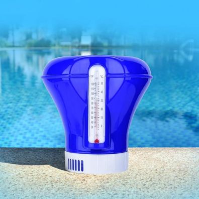 Chlordosierschwimmer mit Thermometer Pool Schwimmbad fur 3 Zoll Chlortabletten D