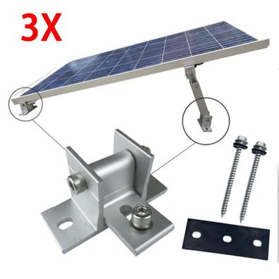 3X Solarpanel Halterung PV Individuell Verstellbar Flachdach Befestigung Montage