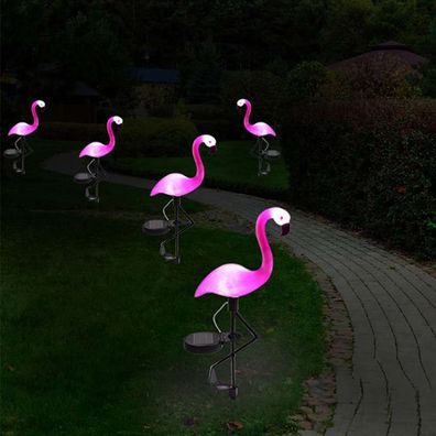 1 pcs LED Solar Flamingo Rasenlampe Solarleuchte Beleuchtung Wasserdichte Garten
