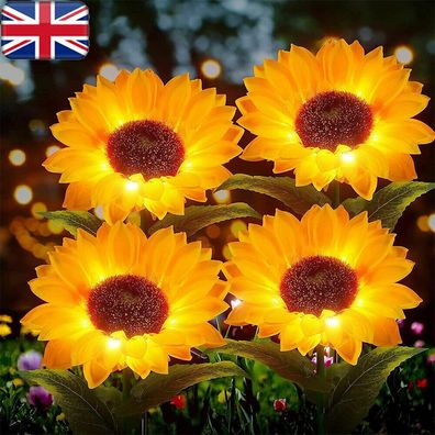 16CM Solar Sunflower Waterproof Flower Lights Solar Outdoor Solar Garden Lamp UK