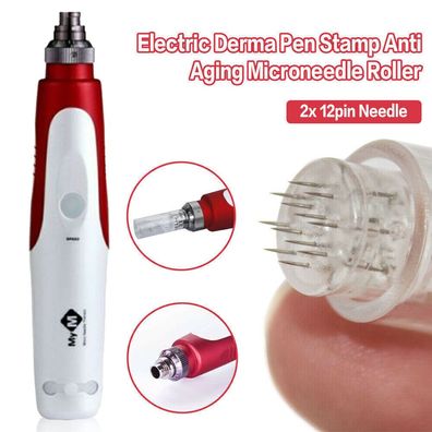 Derma Pen Microneedling Stamp Anti-Aging-Mikronadelrolle + 2x 12-Polige Nadel