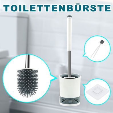 WC-Buerste Silikon Toilettenbuerste Klobuerste Wandmontage Buerstengarnitur Buerste