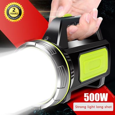 LED Handscheinwerfer USB Camping Suchscheinwerfer Taschenlampe Super hell Licht