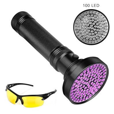 UV Taschenlampe Schwarzlicht 100 LED Taschenlicht 395nm Bernstein Handlampe 2023