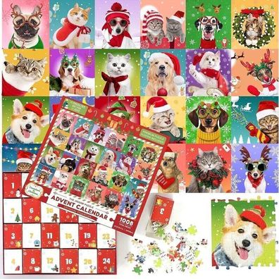 Adventskalender Weihnachten Puzzle Puzzles Hunde Katzen Urlaub Puzzle
