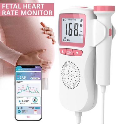 Fetal Doppler Herzfrequenzmesser Schwangerschaft Baby Sound Herzfrequenzdetektor
