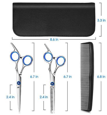 9PCS 6.7Professional Hair Scheren Duenn Schere Set Kit AR