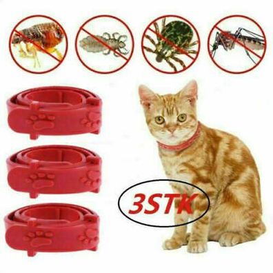 3X Verstellbares Halsband Floh-Und Zeckenhalsband fur Katzen Anti Insekt Schutz