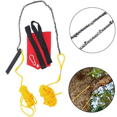 High Reach Limb Rope Chain Saw 48 Inch Branch Tree Cutter Trimmer Garden w/ Bag