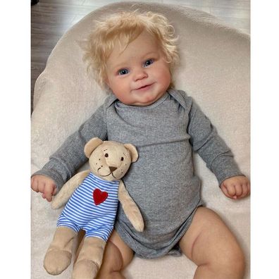 24in Mädchen Boy Newborn Babies Silikon-Vinyl Reborn Baby Puppe Handmade Gifts