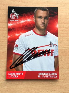 Christian Clemens 1. FC Köln Autogrammkarte original signiert #S463