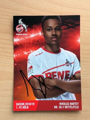 Nikolas Nartey 1. FC Köln Autogrammkarte original signiert #S473