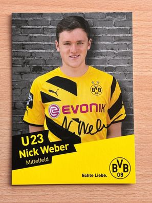 Nick Weber BVB U23 Autogrammkarte original signiert #S18