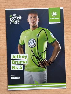 Jeffrey Bruma VfL Wolfsburg Autogrammkarte original signiert #S408