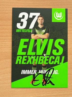 Elvis Rexhbecaj VfL Wolfsburg Autogrammkarte original signiert #S384