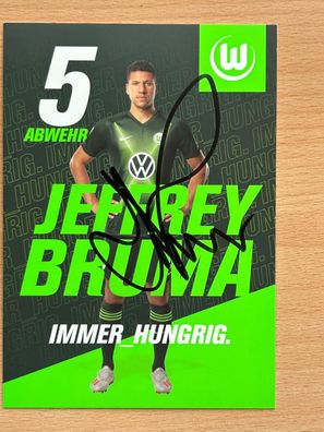 Jeffrey Bruma VfL Wolfsburg Autogrammkarte original signiert #S368