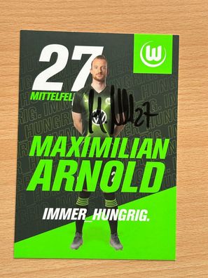 Maximilian Arnold VfL Wolfsburg Autogrammkarte original signiert #S380