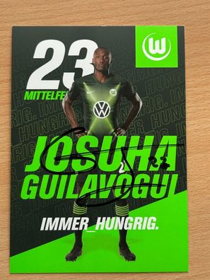 Joshua Guilavogui VfL Wolfsburg Autogrammkarte original signiert #S377