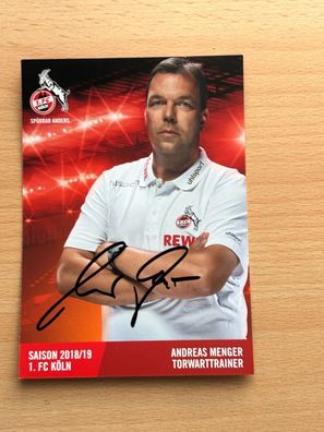 Andreas Menger 1. FC Köln Autogrammkarte original signiert #S477