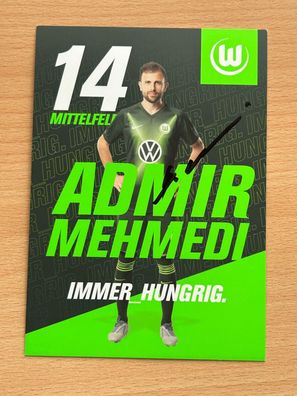 Admir Mehmedi VfL Wolfsburg Autogrammkarte original signiert #S375