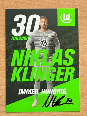 Niklas Klinger VfL Wolfsburg Autogrammkarte original signiert #S364