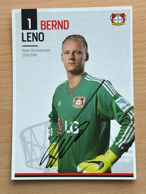 Bernd Leno Bayer 04 Leverkusen Autogrammkarte original signiert #S493
