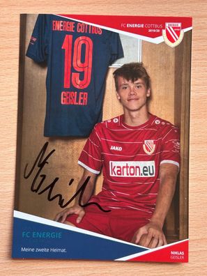 Niklas Geisler FC Energie Cottbus Autogrammkarte original signiert #S28