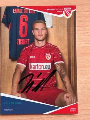 Jonas Zickert FC Energie Cottbus Autogrammkarte original signiert #S30