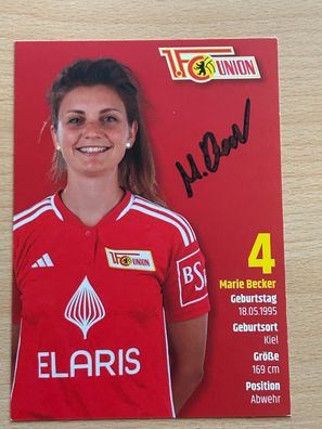 Marie Becker 1 FC Union Berlin 2023-24 Autogrammkarte original signiert #8091
