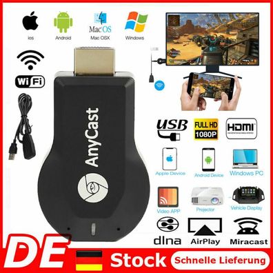 1080P HDMI Dongle AnyCast Wifi Wlan Chromecast HD TV Stick Dongle Miracast USB