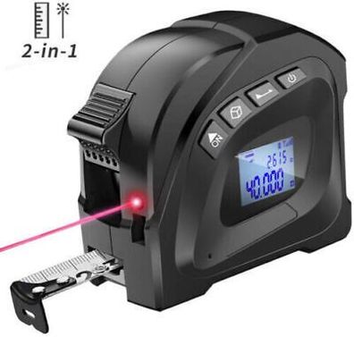 Digital 2in1 40M Laser Tape Measure Max&Min Area Measuring Tool Distance Meter