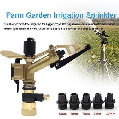 1 Alloy 360Â° Adjustable Impact Sprinkler Gun Water Irrigation Lawn Spray[