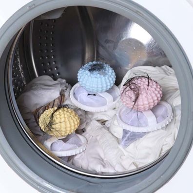 Kleider reinigung Haarfilter-Netz tasche Blau + Rosa Wasch bälle Waschmaschine