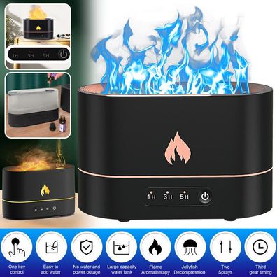 250ml USB Luftbefeuchter Aroma Diffuser Duftzerstäuber 3D Flamme Schlafzimmer