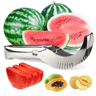 2pcs Edelstahl Wassermelonen Schneider Melonenschneider Melonenmesser Obstmesser