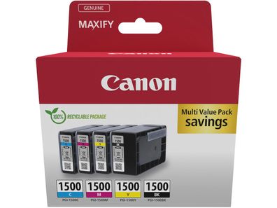CANON PGI-1500 schwarz cyan magenta gelb Maxify MB2050 MB2350, 4er Pack 9218B006