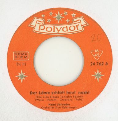 7" Henri Salvador - Der Löwe schläft heut Nacht ( Ohne Cover )