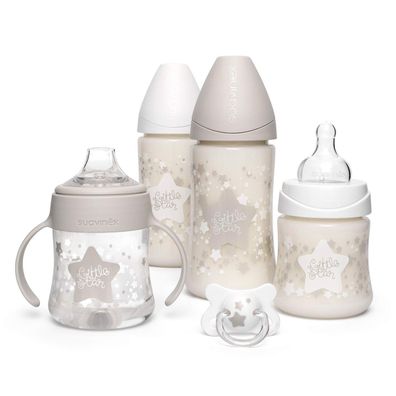 Suavinex-Set für Neugeborene, 2x Babyflasche 270 ml + Babyflasche 150 ml + Babyf