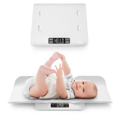 Eono Babywaage mit sicherer und komfortabler Wiegefläche, bis 30 kg - Weiss