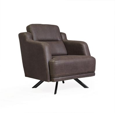 Leder Sessel Sitz Wohnzimmer Polster Einsitzer Modern Braun Luxus Neu