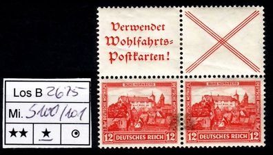 Los B2675: Deutsches Reich Mi. S 100/101 *