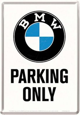 BMW Parking Only Garagen Blechschild Metallschild Postkarte Geschenidee 1er 3er