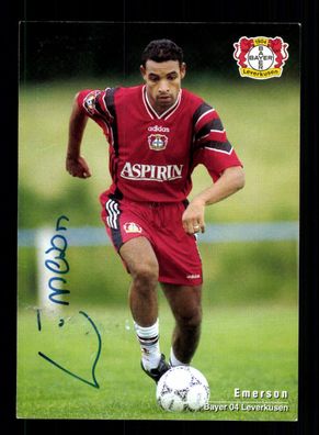 Emerson Autogrammkarte Bayer Leverkusen 1997-98 Original Signiert + A 160180