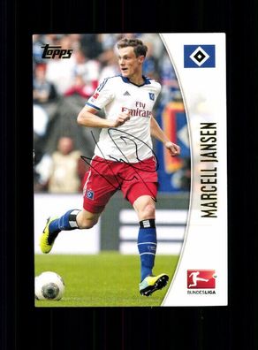 Marcell Jansen Hamburger SV Topps Card 2013-14 Original Signiert + A 231986